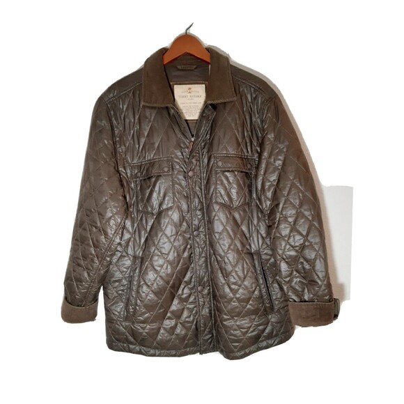 Tommy Bahama Island Crafted Polyimide Quilted Brown Coat Jacket Mens Medium - Picture 1 of 8